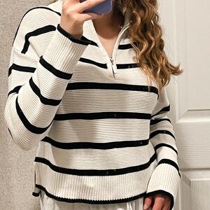 Striped Black and White Women's Sweater